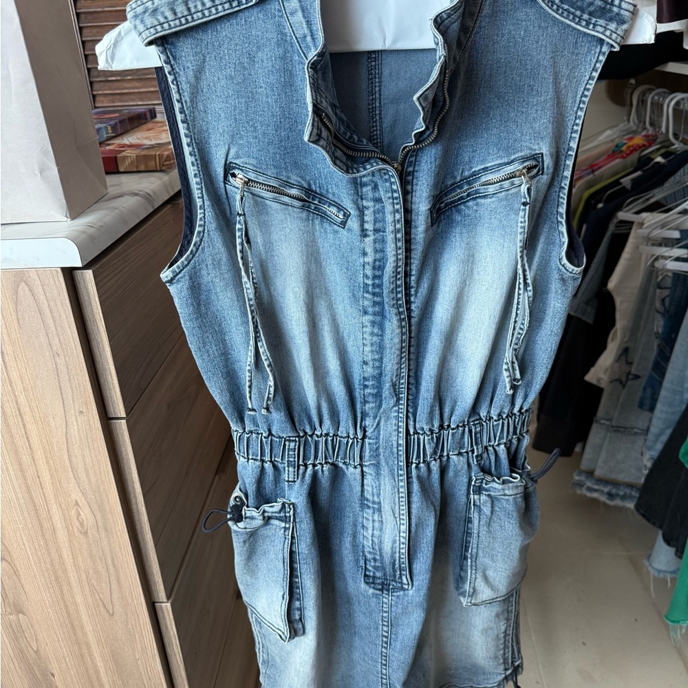 Denim Zip-Up Dress